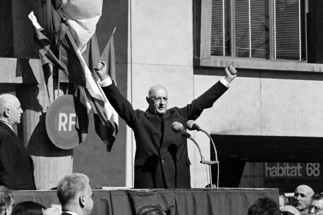 Discours de Général de Gaulle sur la décentralisation le 24 mars 1968 © AFP Discours de Général de Gaulle sur la décentralisation le 24 mars 1968 © AFP